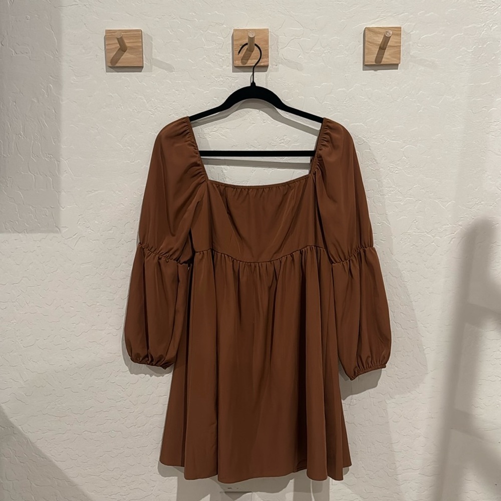 Square Neck Longsleeve Dress